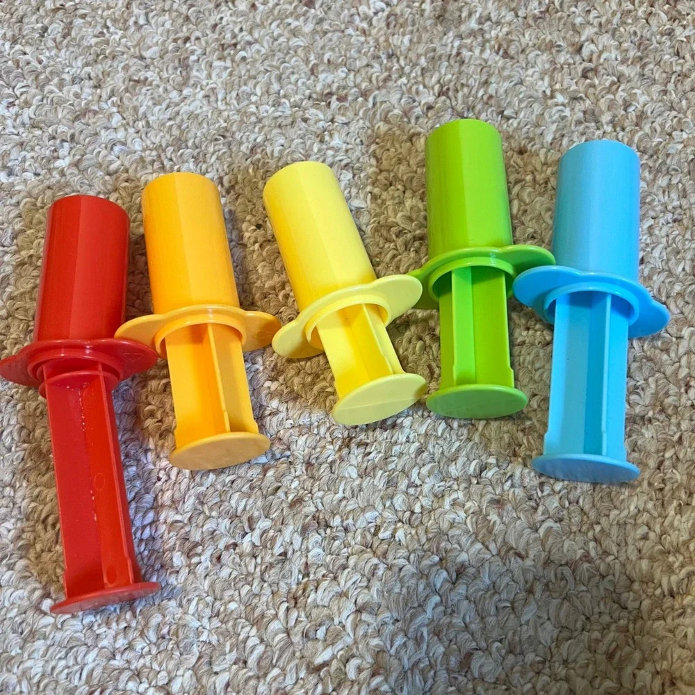 5pc Play Dough Extruder Tools Set Plastic Modeling Clay Molds Shapes Syringe Toy
